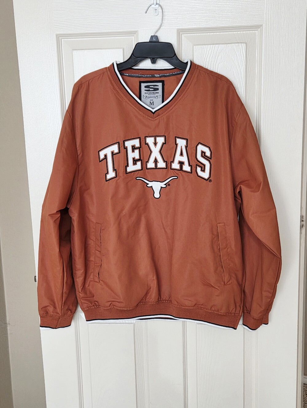 Vintage Stadium Men's Texas Longhorns V-neck Windbreaker Jacket SZ M